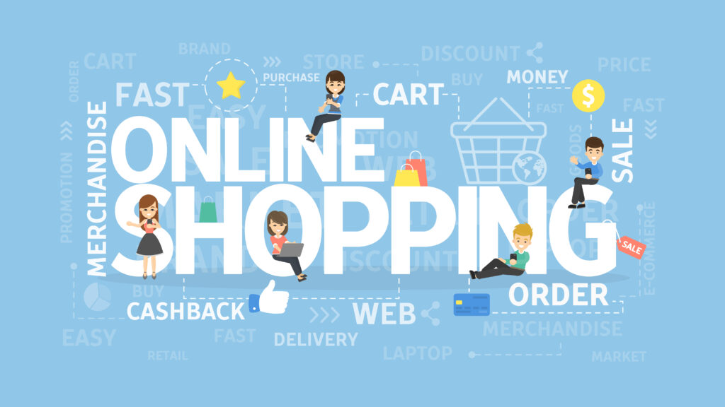 Online shopping concept. WordPress E-commerce